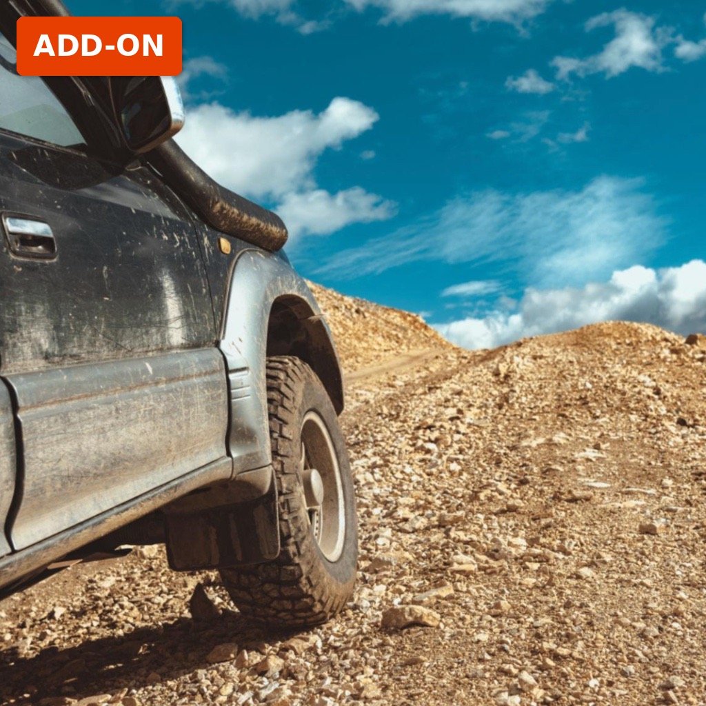 4X4 Vehicle climbing volcano